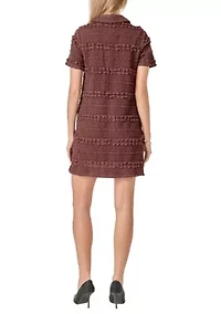 STRETCHED EMBO TEXTURED MINI DRESS