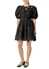 Flower Embellished Mini Dress