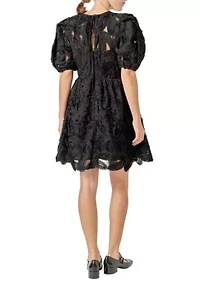 Flower Embellished Mini Dress