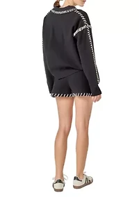 STITCH DETAIL KNIT SHORTS