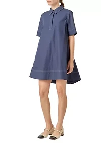 Contrast Stitch Detailed Mini Dress