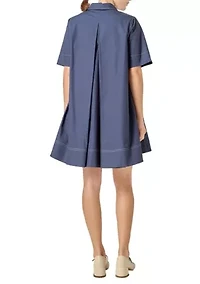 Contrast Stitch Detailed Mini Dress