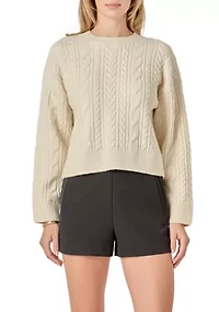 CREWNECK CABLE SWEATER