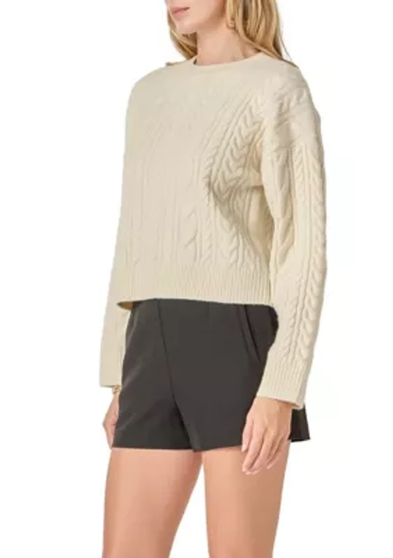 CREWNECK CABLE SWEATER