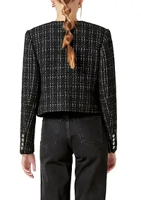 BLACK AND WHITE TWEED JACKET