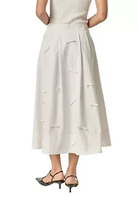 BOW DETAILED POPLIN MIDI SKIRT