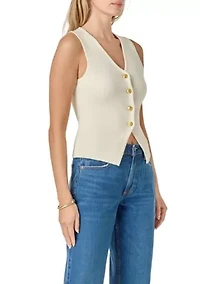 GOLD BUTTON KNIT VEST