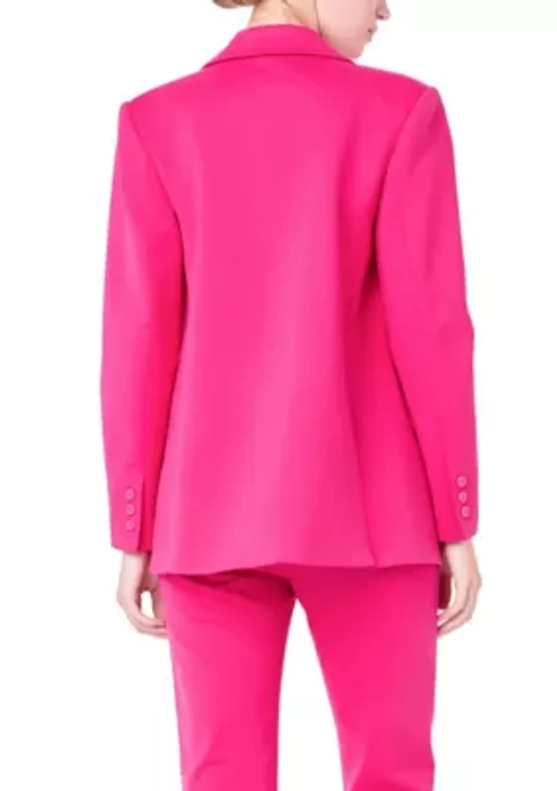 Double-breasted Knit Blazer