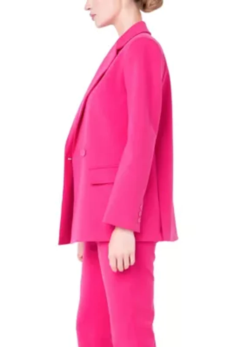 Double-breasted Knit Blazer