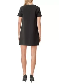 GOLD BUTTON DETAILED MINI DRESS