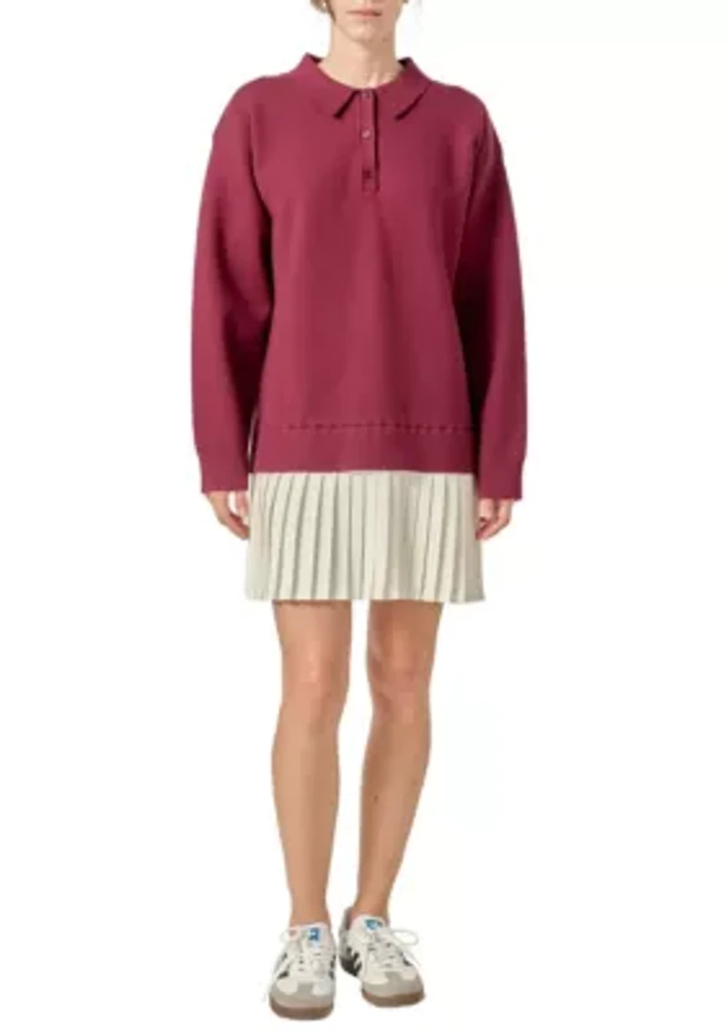 POLO MIXED MEDIA MINI DRESS