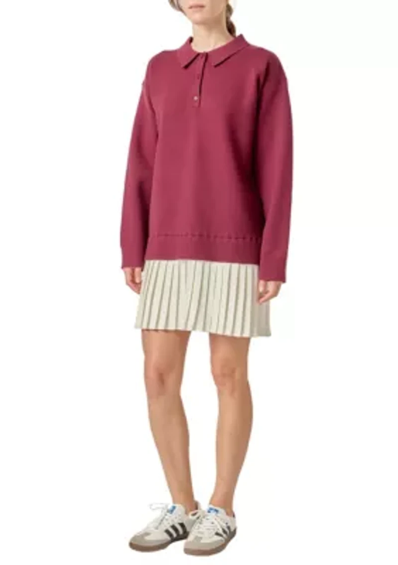 POLO MIXED MEDIA MINI DRESS