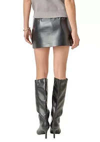 Faux leather skort