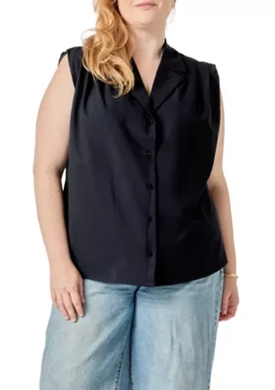 Pleated Sleeveless shirt top