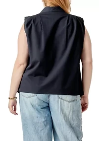 Pleated Sleeveless shirt top