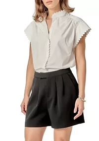 RIC RAC DESTAILED SHORT SLEEVE SHIRT