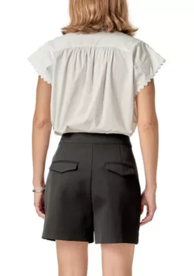 RIC RAC DESTAILED SHORT SLEEVE SHIRT