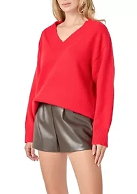 V Neckline Oversized Sweater