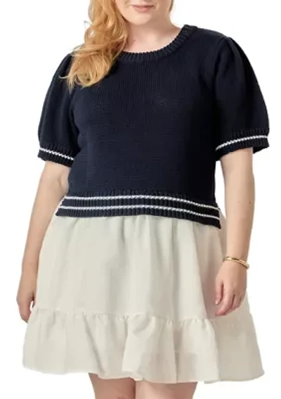 MIXED MEDIA MINI DRESS