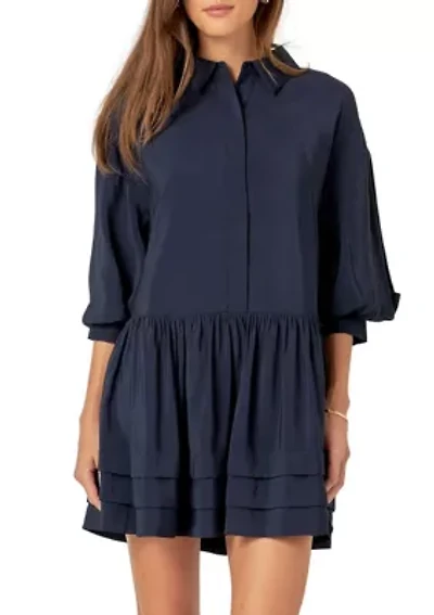 Collared Drop Waist Dress