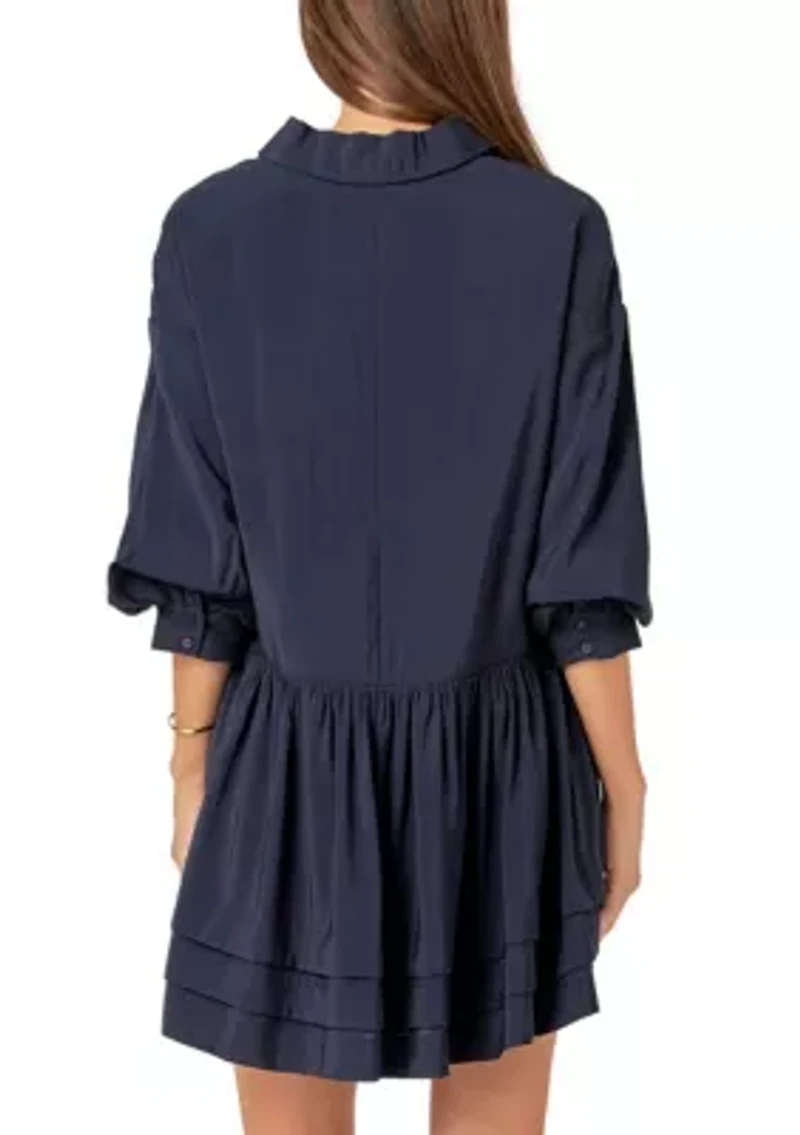 Collared Drop Waist Dress