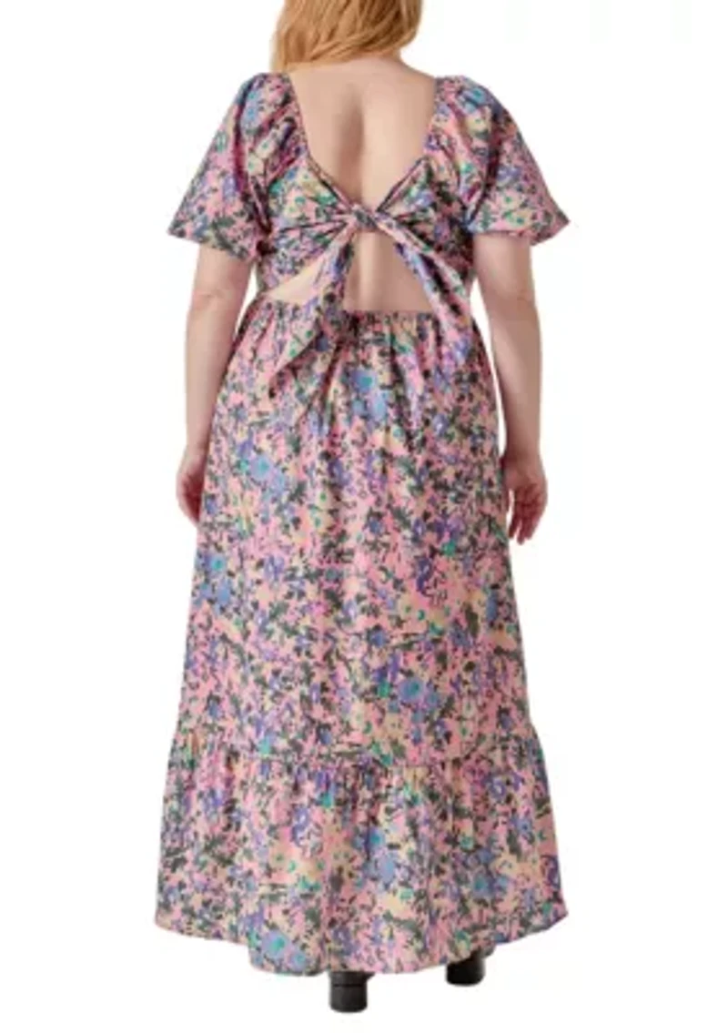 Open Back Tie Maxi Dress