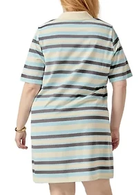 Stripe Collar Mini Polo Dress