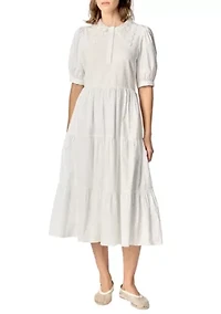 MIXED MEDIA MIDI DRESS