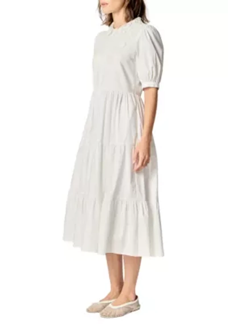 MIXED MEDIA MIDI DRESS