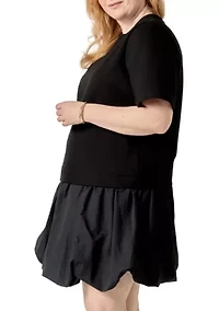 BUBBLE MIXED MEDIA MINI DRESS