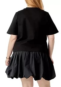 BUBBLE MIXED MEDIA MINI DRESS