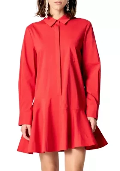 Collar Flare Skirt Dress