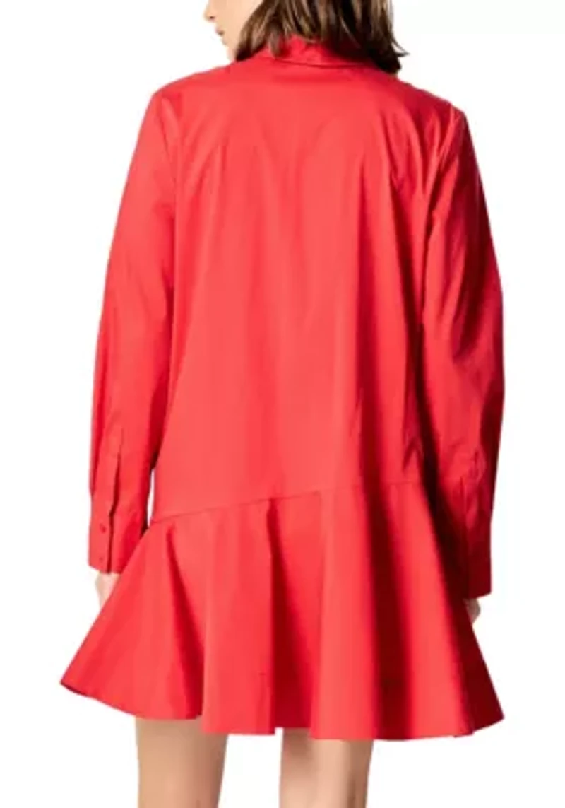 Collar Flare Skirt Dress