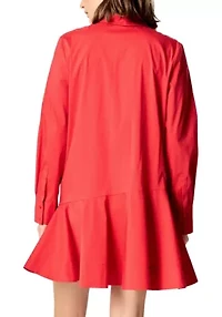 Collar Flare Skirt Dress