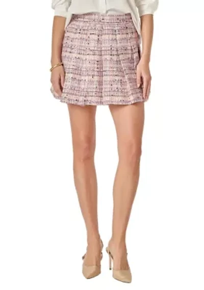 Tweed Pleated Skirt