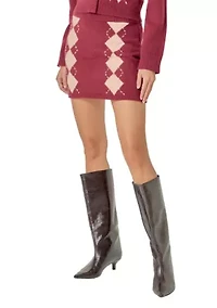 ARGYLE KNIT SKIRT