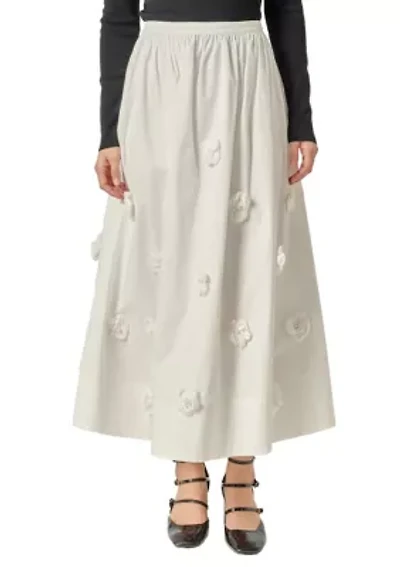 3D FLOWER MIDI SKIRT