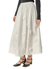 3D FLOWER MIDI SKIRT