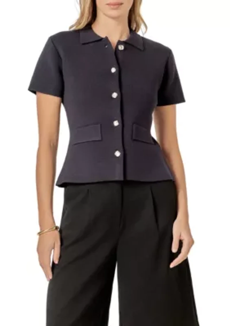 Buttoned Knit Cardigan