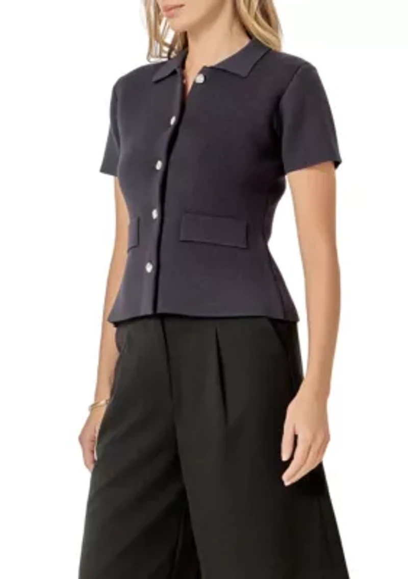 Buttoned Knit Cardigan