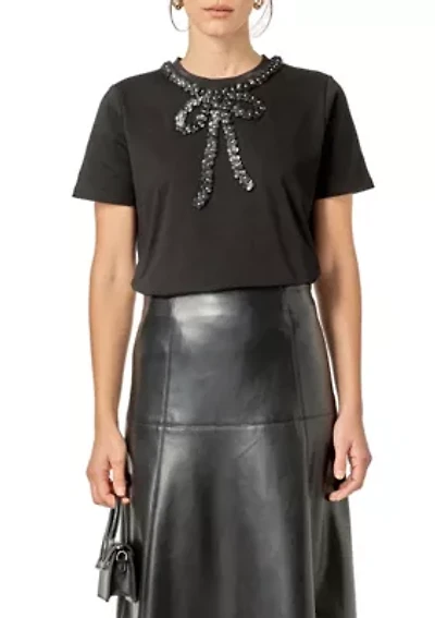 FLORAL BOW DETAIL TOP