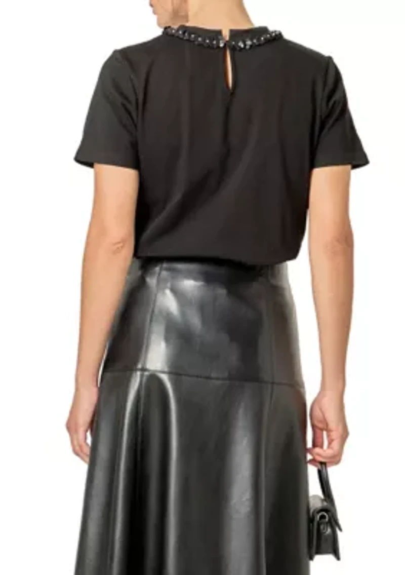 FLORAL BOW DETAIL TOP