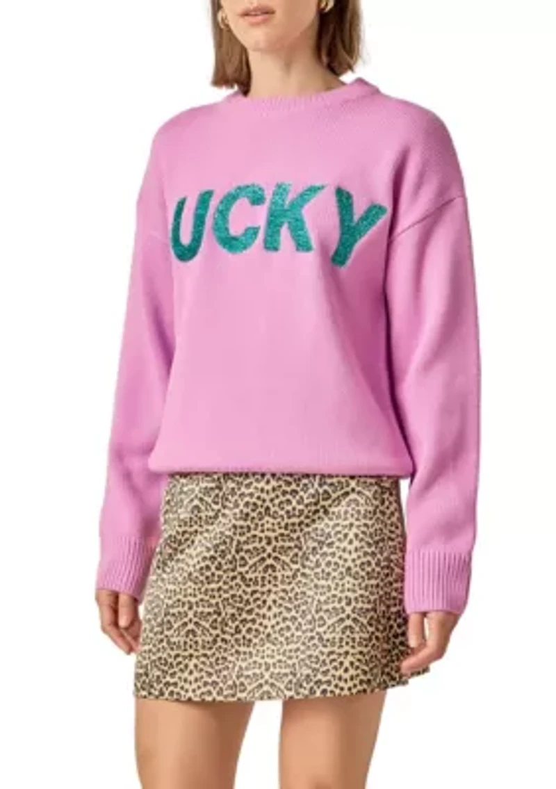 Glitter Lettering Sweater