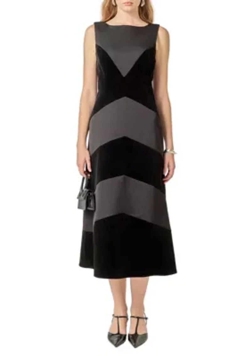 Velvet Satin Combo Maxi Dress