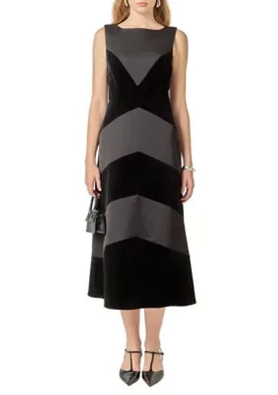 Velvet Satin Combo Maxi Dress