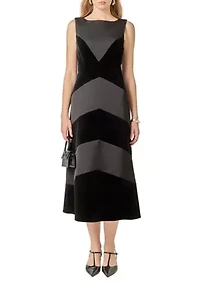 Velvet Satin Combo Maxi Dress