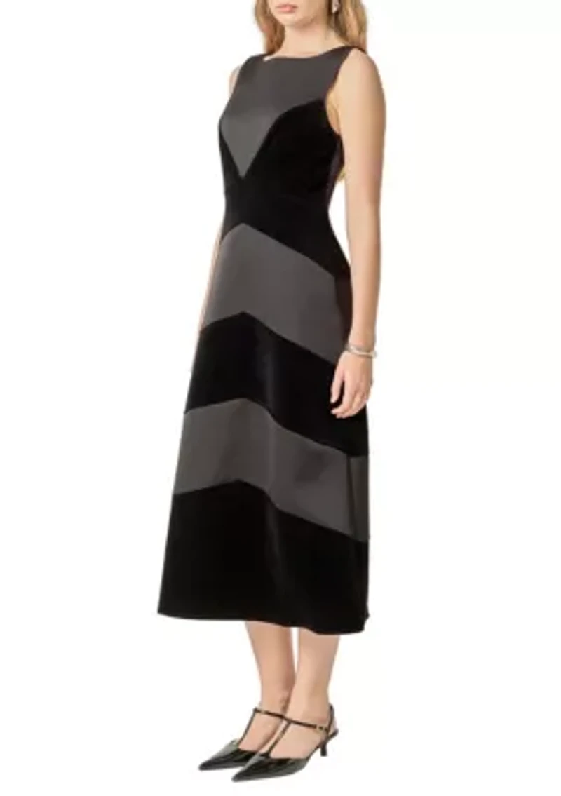 Velvet Satin Combo Maxi Dress