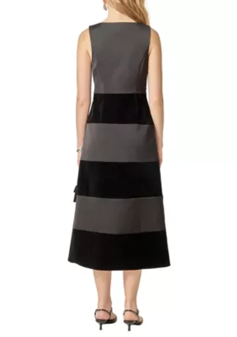 Velvet Satin Combo Maxi Dress