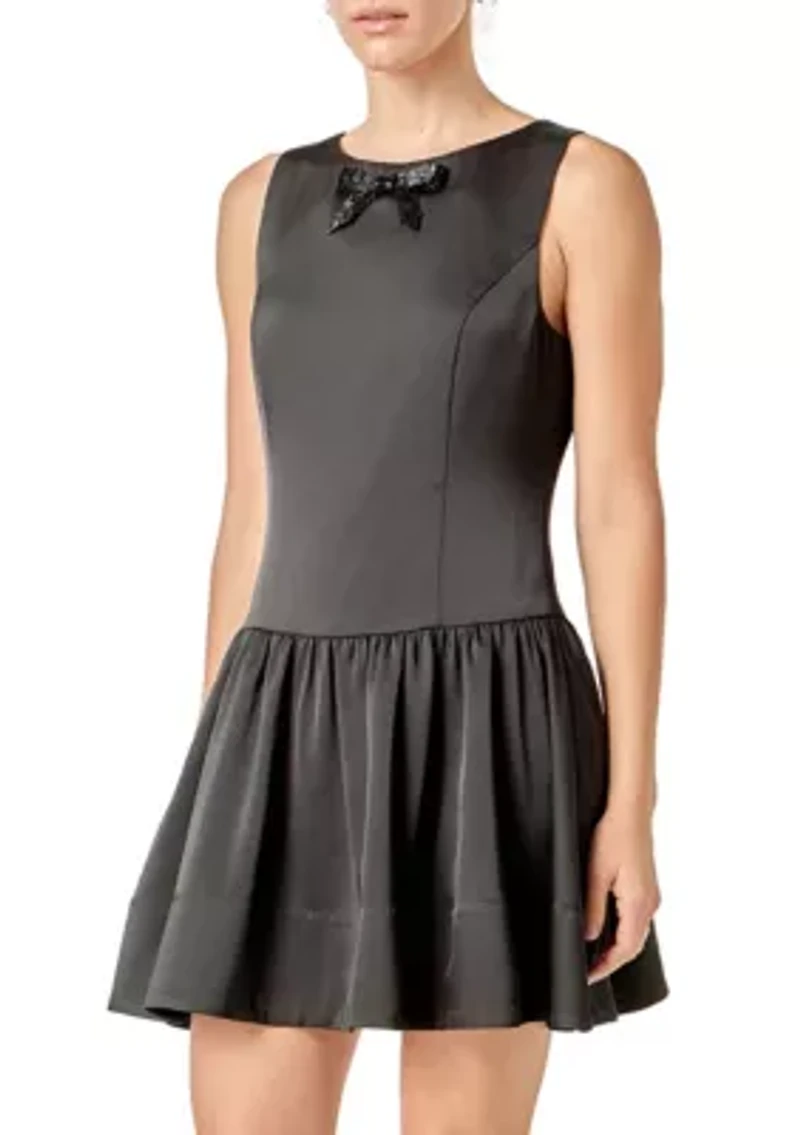 SATIN SLEEVELESS MINI DRESS