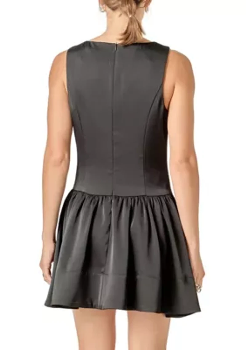 SATIN SLEEVELESS MINI DRESS